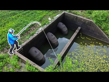 Fishing in an ABANDONED Concrete PIT!!! (BIG Fish!)