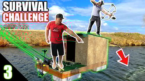 Overnight SURVIVAL CHALLENGE on Homemade Quarantine Boat!! (DESTROYED BOAT)