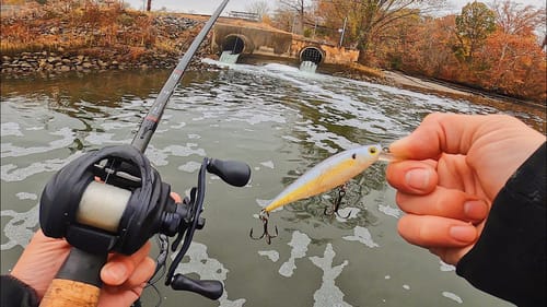 Searching For Fish In Historic & Industrial River (winter fishing)