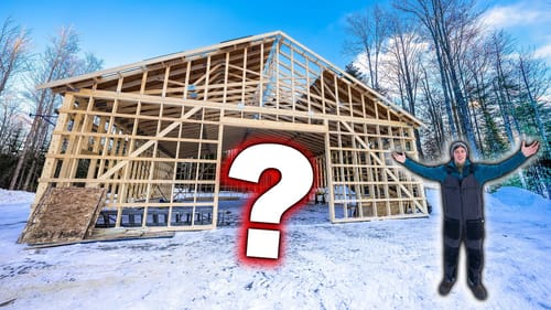 Building a MEGA BARN at Camp Claw! + Ice Fishing For Bass