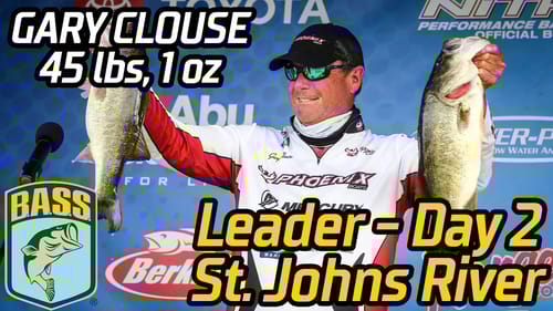 Gary Clouse leads after Day 2 at the St. Johns River (45 pounds, 1 ounce!)