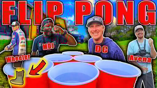 I made them do THIS on LIVE TV! (Fishing Flip PONG w/ a TWIST)