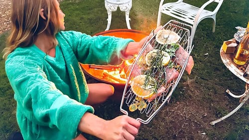 CATCH AND COOK, Herb Garden Fish On An Open Fire