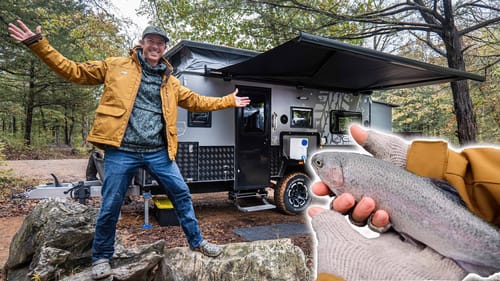 Winter River Camping & Trout Fishing Adventure