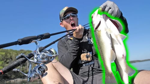 2 BASS on 2 RODS at ONCE! My Rarest Fish Catch!