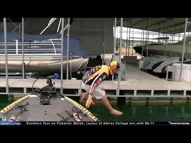 Drew Benton falls into Lake Travis