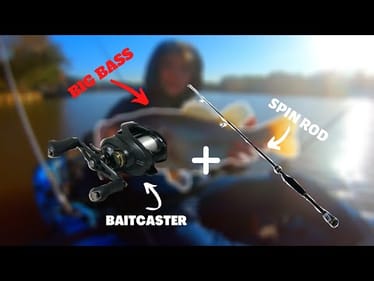 BAITCASTER On LIGHT spin ROD CHALLENGE! (BIG BASS)