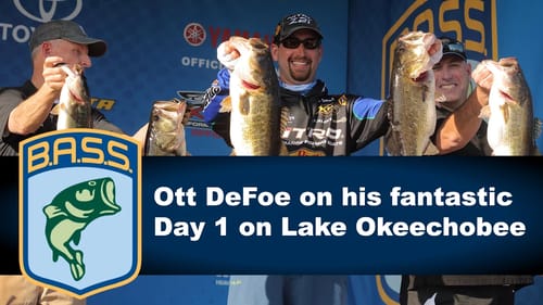 Ott DeFoe on his 31 pound Day 1 bag on Lake Okeechobee