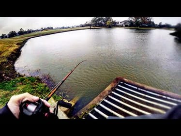FISHING a FLOODED GOLF COURSE during a STORM!