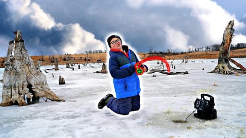 Ice Fishing INSANE Flooded Forest!!! (NEW Ice PB)