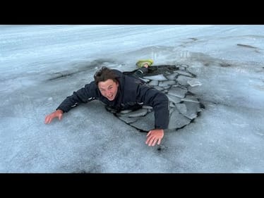 MY First Time ICE FISHING *Falling Through Ice*