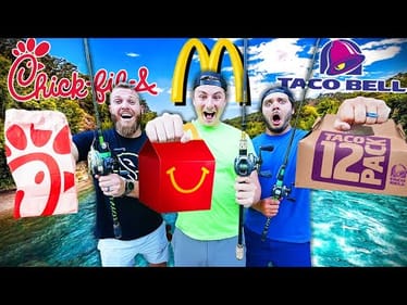Fast Food 1v1v1 Fishing Challenge (CHICK-Fil-A, McDONALDS, TACO BELL!)