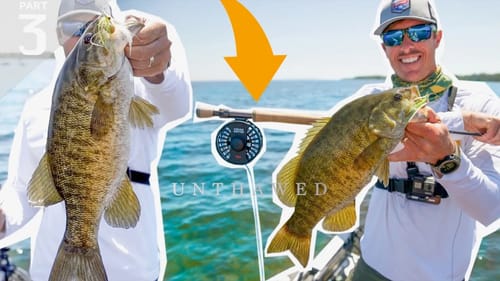 SIGHT FISHING Bass with the LONG ROD! ( Clear Water FLY ACTION )