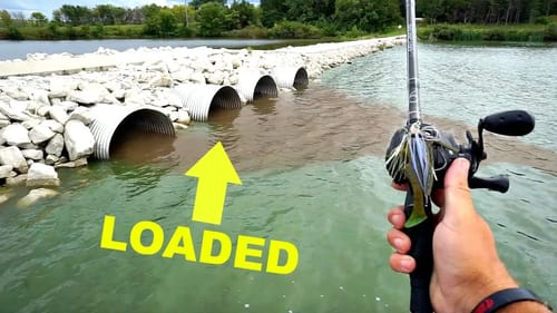 AMAZING Bass Fishing Drainage Tubes after a Storm!!! (He's Back)