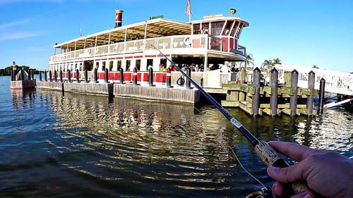 Caught a GIANT Bass Under a Disney Boat! (They All Cheered)
