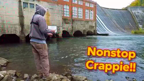 Crappie Fishing on Fire Below old Dam!!