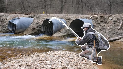 TINY SPILLWAY fishing in a Tiny Creek!!! (Wild Trout!)