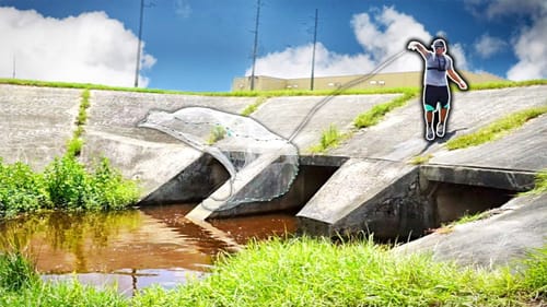 What Lives in this URBAN STORM DRAIN?? (Cast Netting for Food)