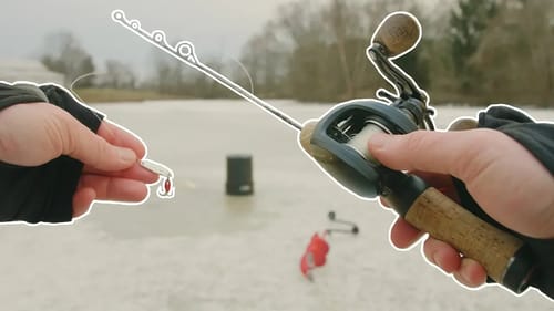 Ice Fishing SKETCHY Ice with $165 Bass Reel!?