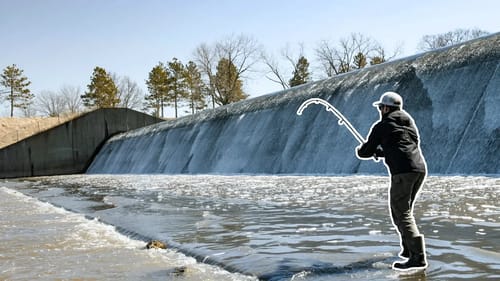 There's A GIANT Living Beneath this SPILLWAY!!! (Surprise Encounter!)