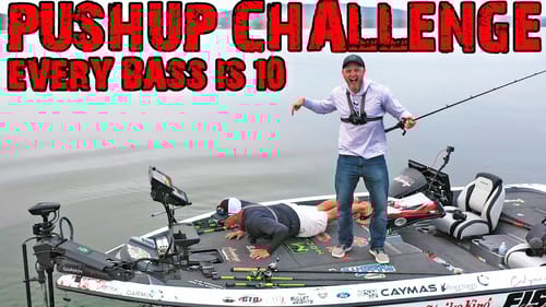 PUSHUP CHALLENGE While BASS FISHING!! 10 Push-ups Per FISH!! (OUCH)