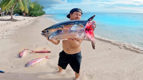 One bite from Huge shark! We eat the leftovers for lunch