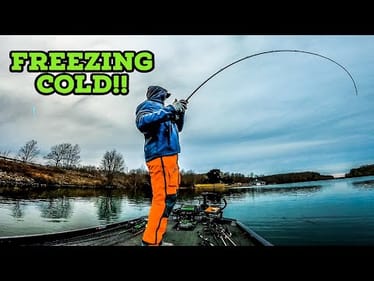 INSANE School of FEEDING BASS Found During FREEZING CONDITIONS