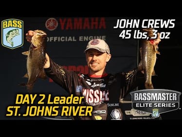 John Crews leads Day 2 at St. Johns with 45 pounds! (Bassmaster Elite Series)
