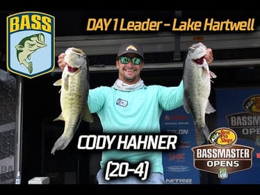Cody Hahner leads Day 1 with 20 pounds, 4 ounces (Bassmaster Eastern Open at Lake Hartwell)