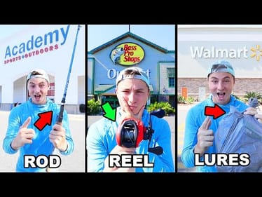 $200 Store Hopping Fishing Challenge - Pick My Rod, Reel, Lures (Bass Pro Shop, Walmart, Academy)