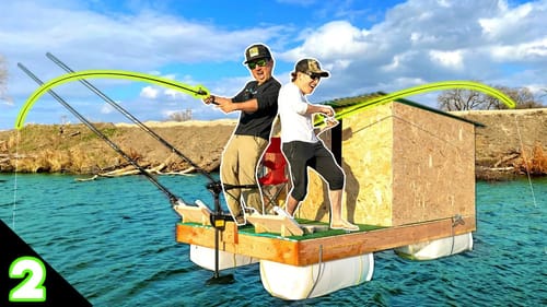 Fishing in HOMEMADE QUARANTINE Boat for the FIRST TIME!! (Nearly Sank!)