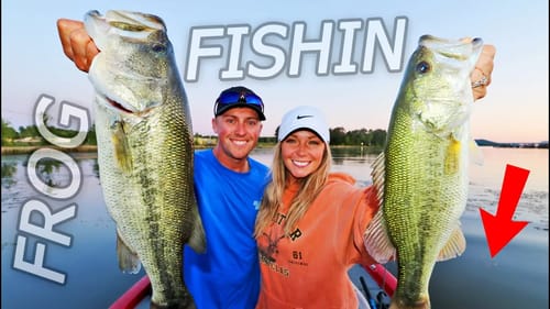 FROG Fishing for BIG BASS on Lake Guntersville! (Topwater Fishing)