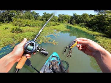 Fishing THICK VEGETATION For MEAN BASS! (Kayak fishing)