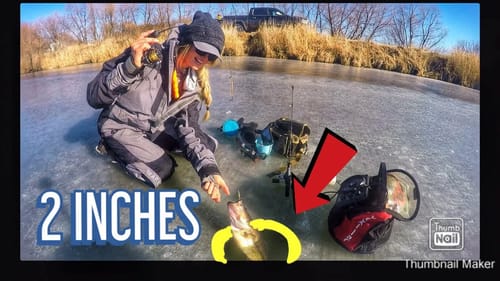 FIRST ICE (TINY farm pond, THIN ice)