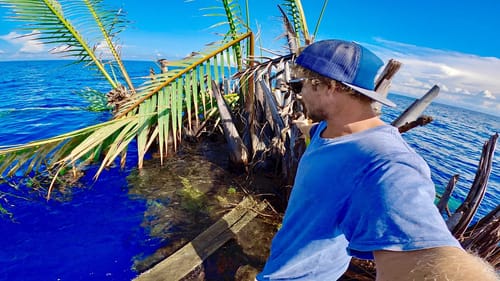 I fished off this floating tree miles from shore