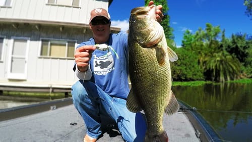 Boat Flipping an 8 lber and other Crazy Frog Bites!
