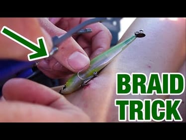 How to remove Hook Past The Barb on the water - Braid Trick