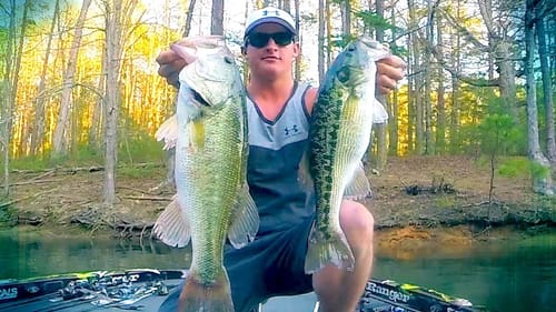 BIG Bass Fishing Action ! Lake Lanier - April 2016