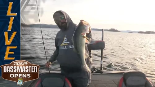 Alabama alum Logan Johnson on the board with a good fish at Ouachita