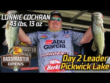Lonnie Cochran leads Day 2 of Basspro.com OPEN at Pickwick Lake with 43 pounds, 13 ounces