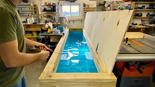Massive Lure Testing Tank In The Shop