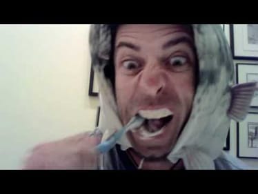 bass brushes teeth