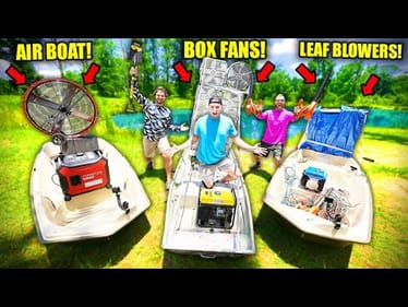 WIND POWERED 1v1v1 BOAT BUILDING CHALLENGE (Big Fish!)