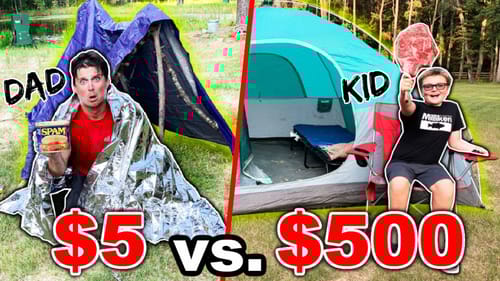 CHEAP vs. EXPENSIVE Budget OVERNIGHT Camping Challenge!!