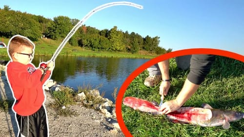 Survival Fishing Challenge!! (No Food) Eating ONLY the Fish we Catch!!!