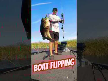 BOAT FLIP ONLY‼️ Lake Okeechobee Bass Fishing #short #bassfishing #flipping