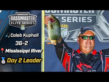 Caleb Kuphall leads Day 2 of Bassmaster Elite at the Mississippi River with 36 pounds, 2 ounces