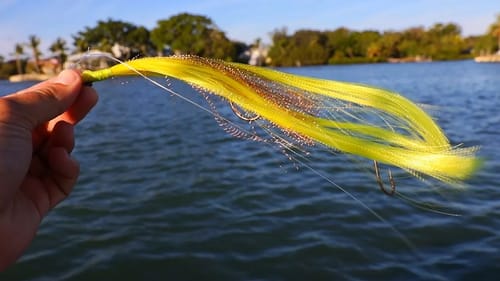 Catching a Fish on a Homemade Garbage Fly