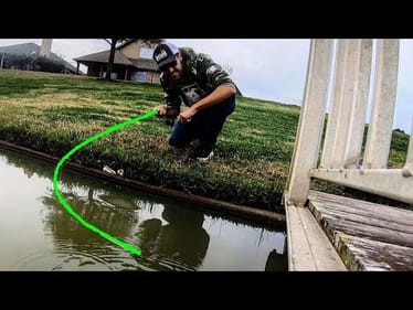 HUGE MYSTERY FISH hooked UNDER A DOCK!!!