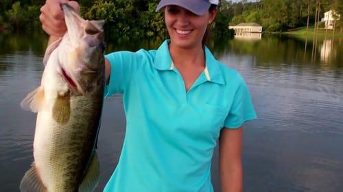 Bass Fishing with Liz. Three Big Bass.